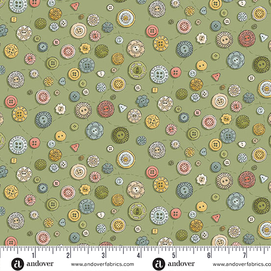 Atelier by Makower UK - Buttons in Green