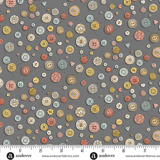 Atelier by Makower UK - Buttons in Grey