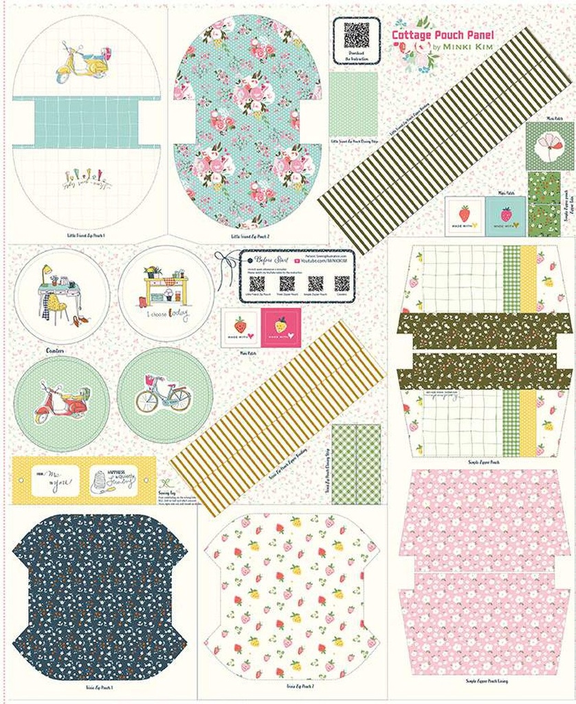 Cottage Pouch Panel by Minki Kim - 44" x 36"