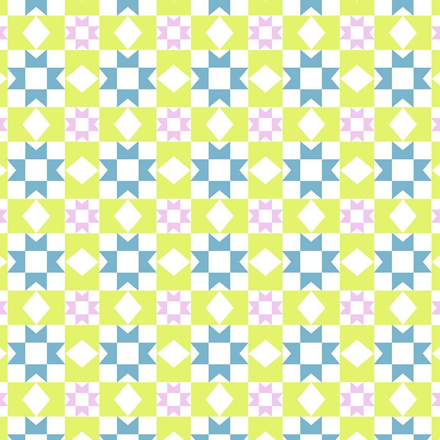Stitch & Glow by Dear Stella - Vivid Patchwork in White