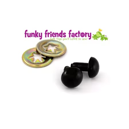 Toy Eyes Solid Black 12mm by Funky Friends Factory