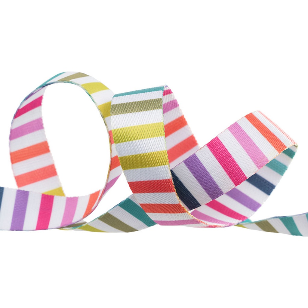 1" Disco Stripe Webbing By the Yard