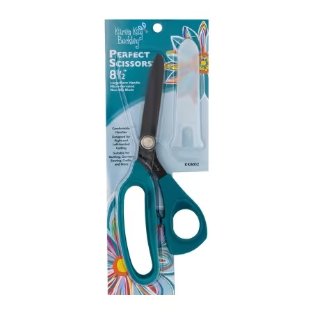 Karen Kay Buckley Perfect Scissors Dark Teal 8 1/2" Bent Handle Micro-Serrated
