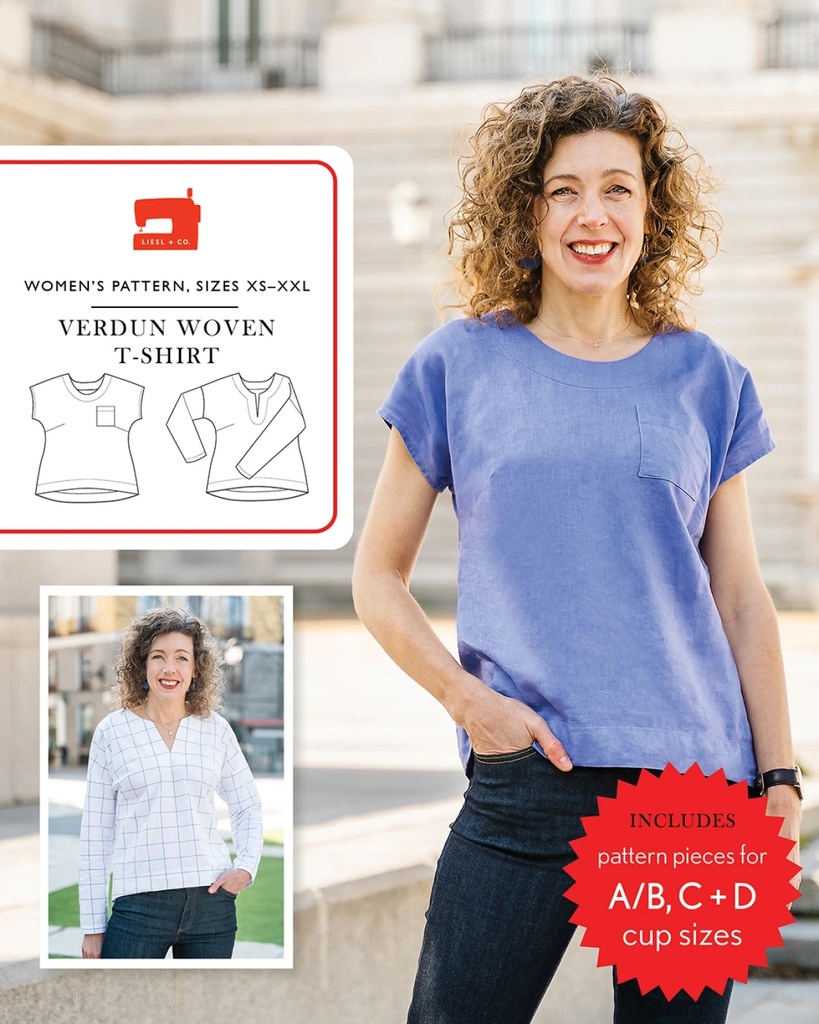 Paper Pattern - Verdun Woven T-Shirt by Liesl & Co.