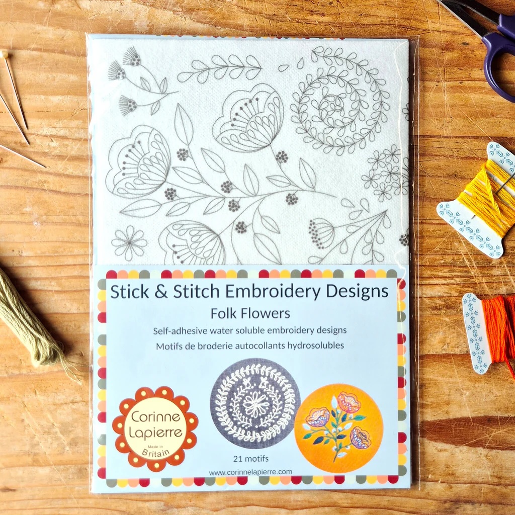 Stick & Stitch Embroidery Kit - Folk Flowers by Corinne Lapierre