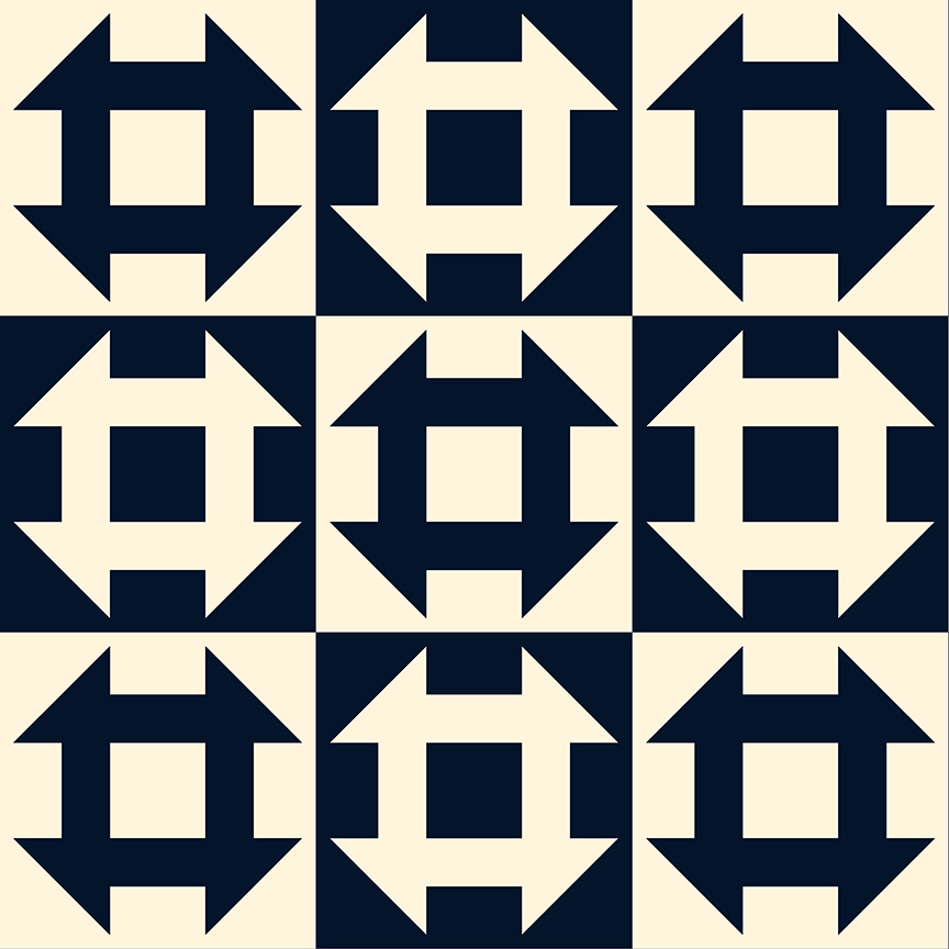 Perfect Points II by Whistler Studios - Churn Dash in Navy