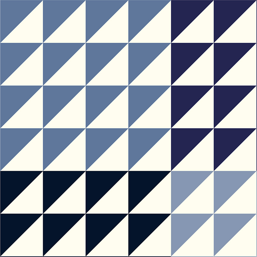 Perfect Points II by Whistler Studios - Half Square Triangle in Blue