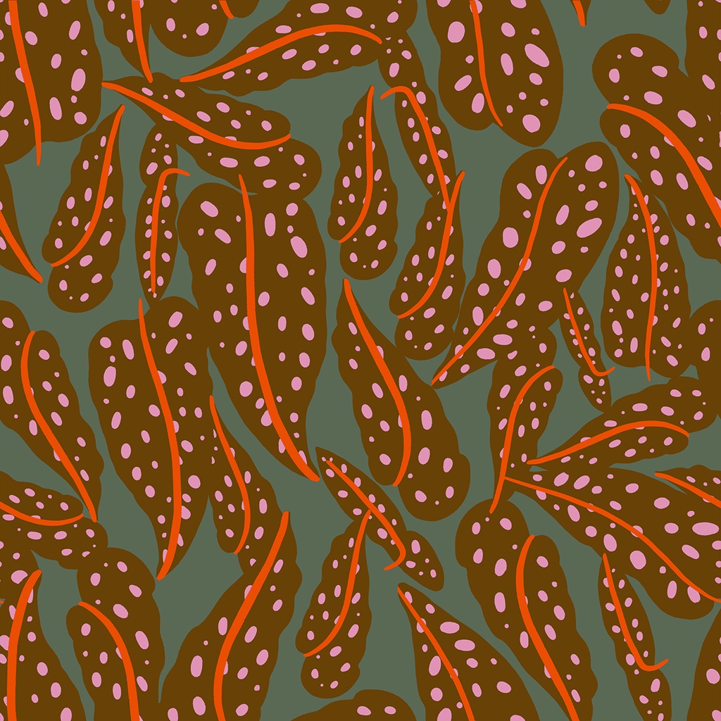 Calathea by Ruby Star Society – Overlapping Leaves in Cocoa