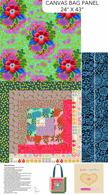 Canvas Tote Bag Panel No. 1 by Anna Maria 24" x 43"