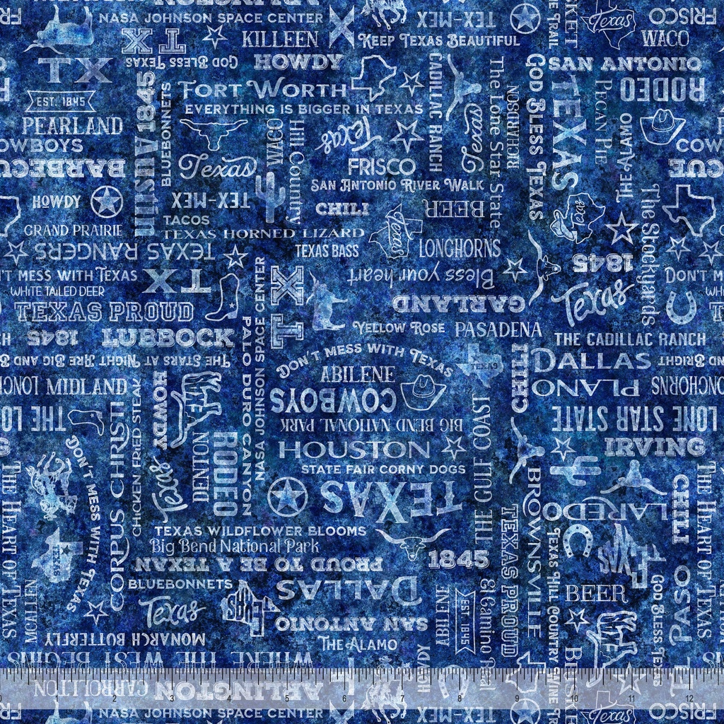 All Texas Shop Hop 2026 - Texas Text in Indigo