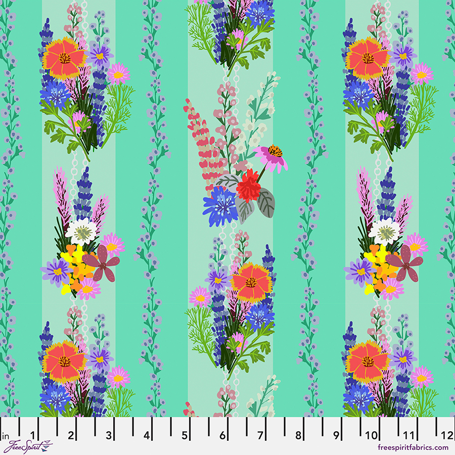 Floral Fiesta by Mia Charro - Floral Fusion in Aqua