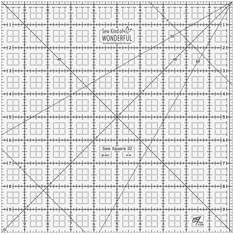 Sew Square Ruler 10" by Sew Kind of Wonderful