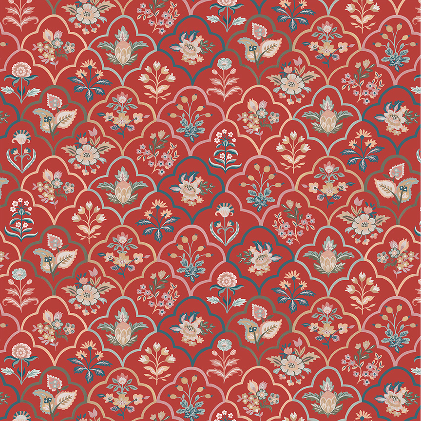 Tapestry by Therese Gray - Botanica in Ruby