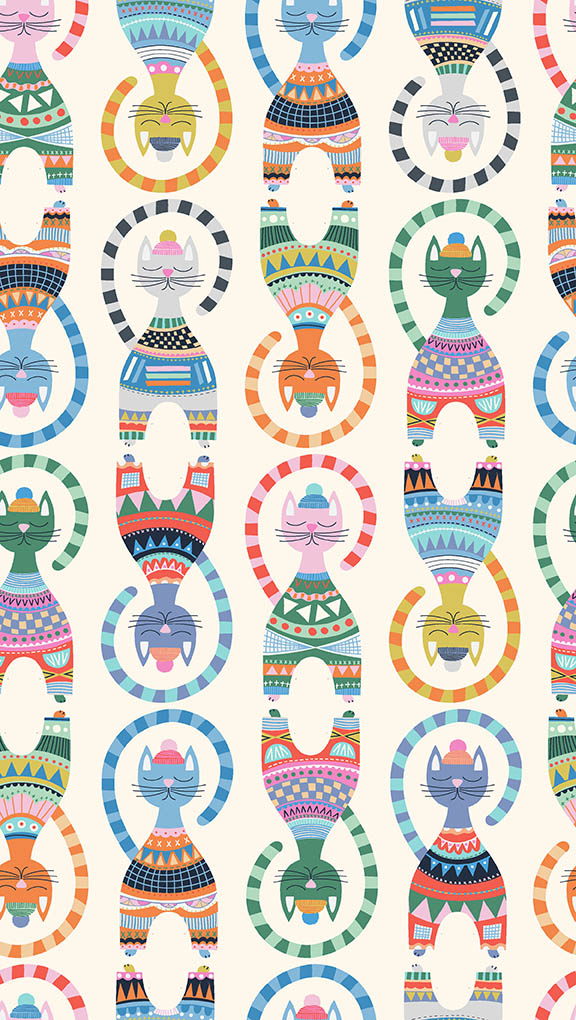 Cozy Cats by Kate Lower - Cozy Cats in Cream