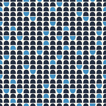 Cozy Cats by Kate Lower - Arched Geo in Navy