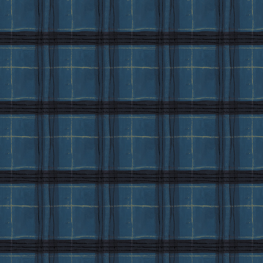The Plaid One by Marcia Derse - Window Pane Plaid in Night Sky