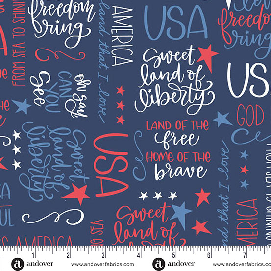 Oh Say Can You Sew by Amy Latta - Wideback 108" Land That I Love in Navy