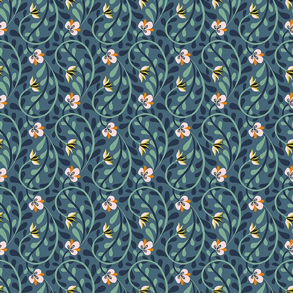 Serenade by Ink & Arrow - Climbing Vines in Navy