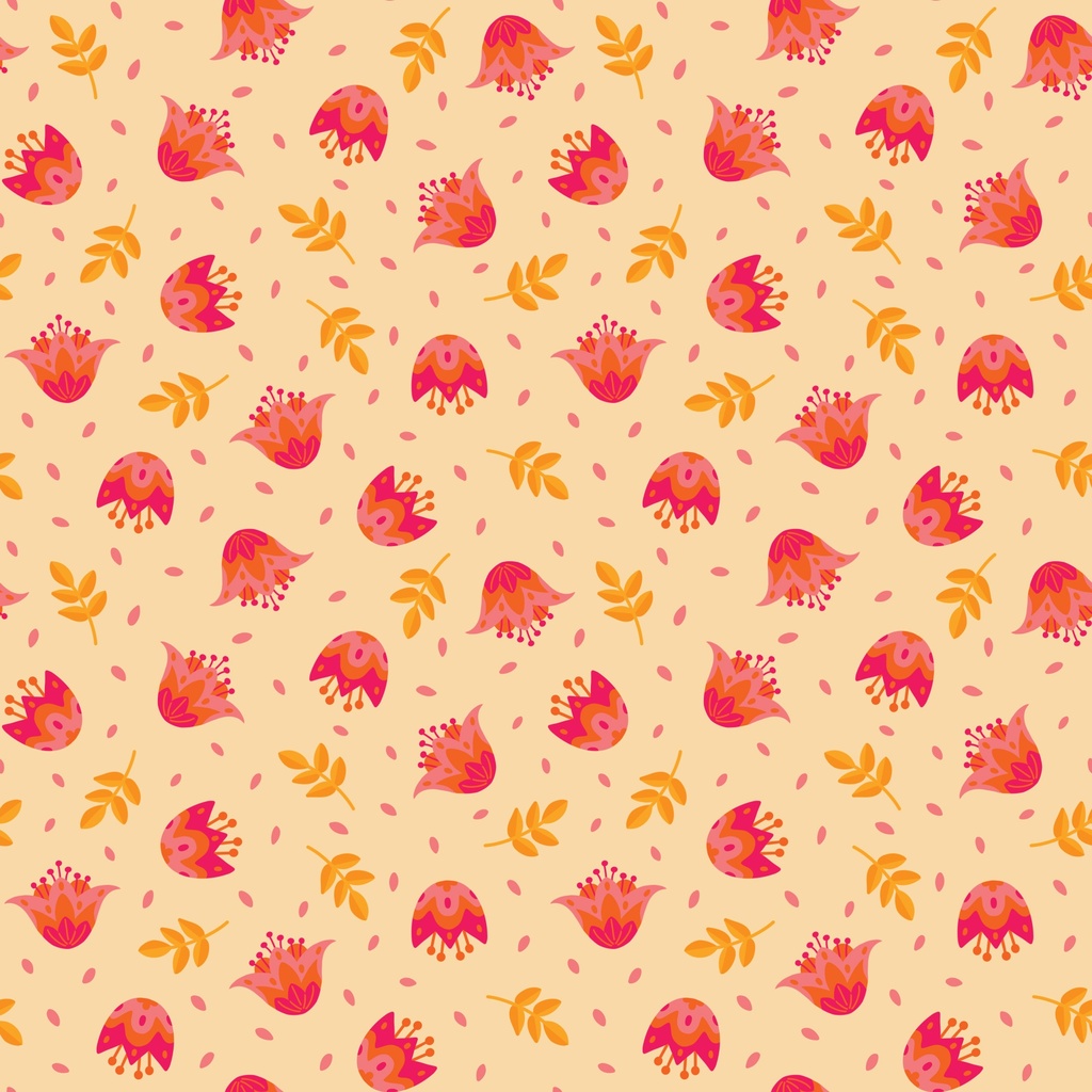 Blooming Garden by Cloud9 - Flower Dance in Pale Orange