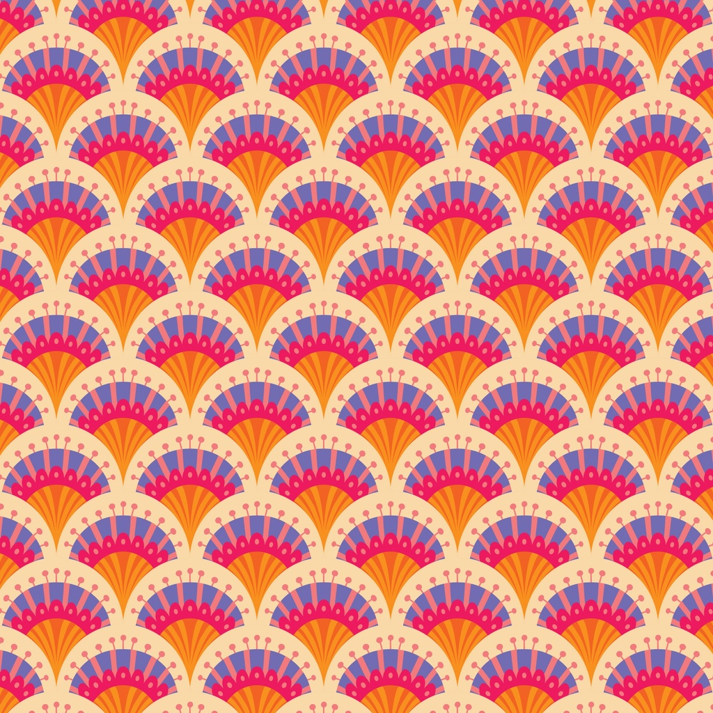 Blooming Garden by Cloud9 - Fan Flowers in Pale Orange