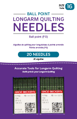 Ball Point Longarm Needles - 16/100-FG (20ct)