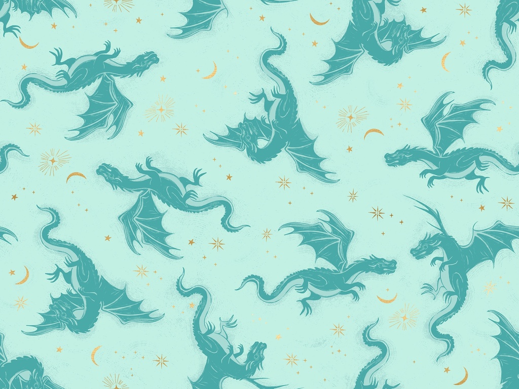 Fireglow by Sarah Watts - Etched Dragons in Mint