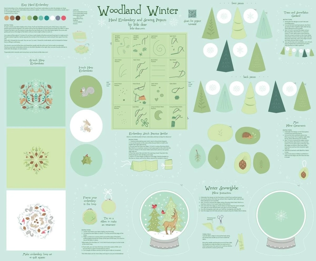 Just Make It! Seasonal by Little Dear - Woodland Winter 36" Panel