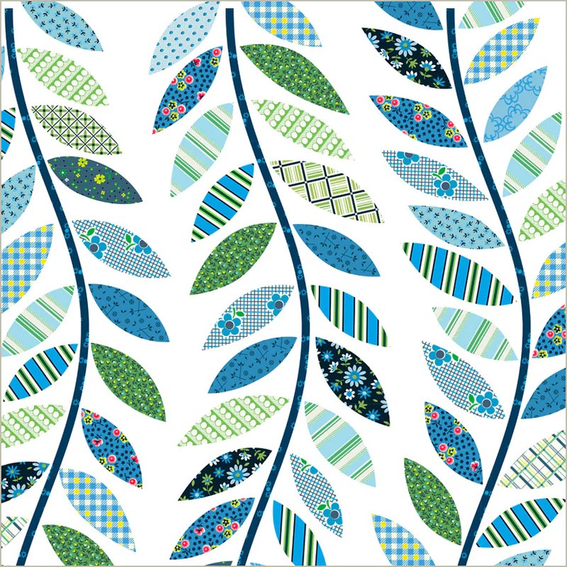 Pretty Things by Denyse Schmidt - Leafy Vine Cheater in Blue