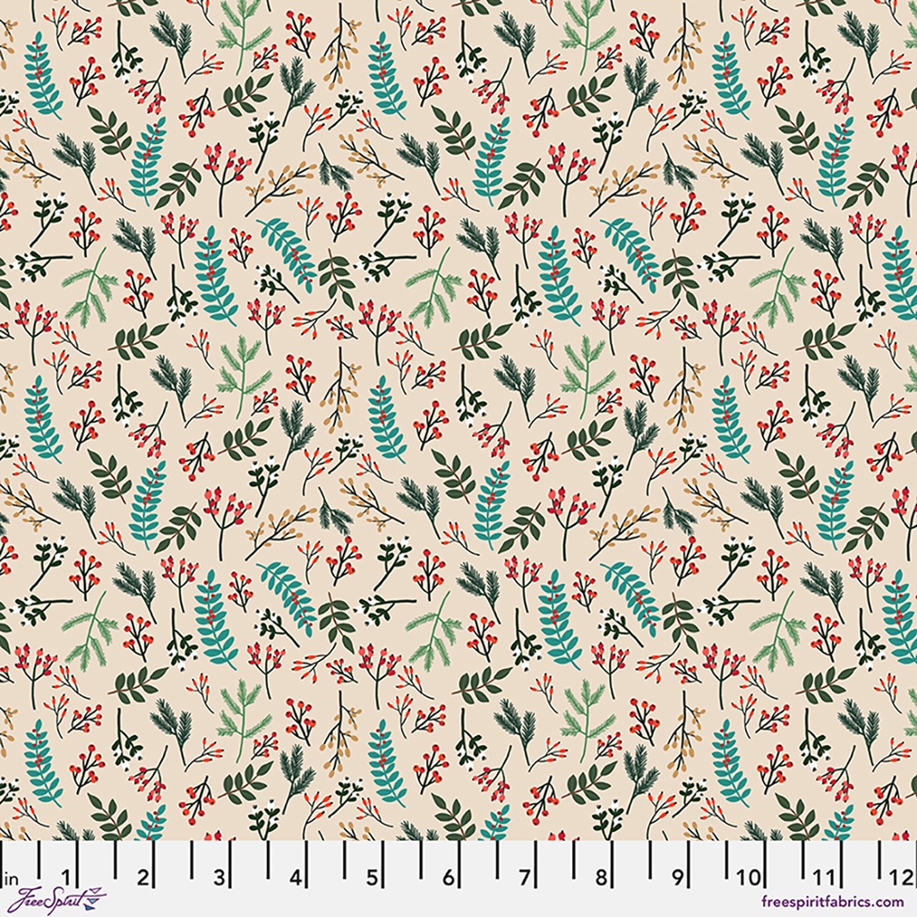 Christmas Pets by Mia Charro - Christmas Berries in Ivory