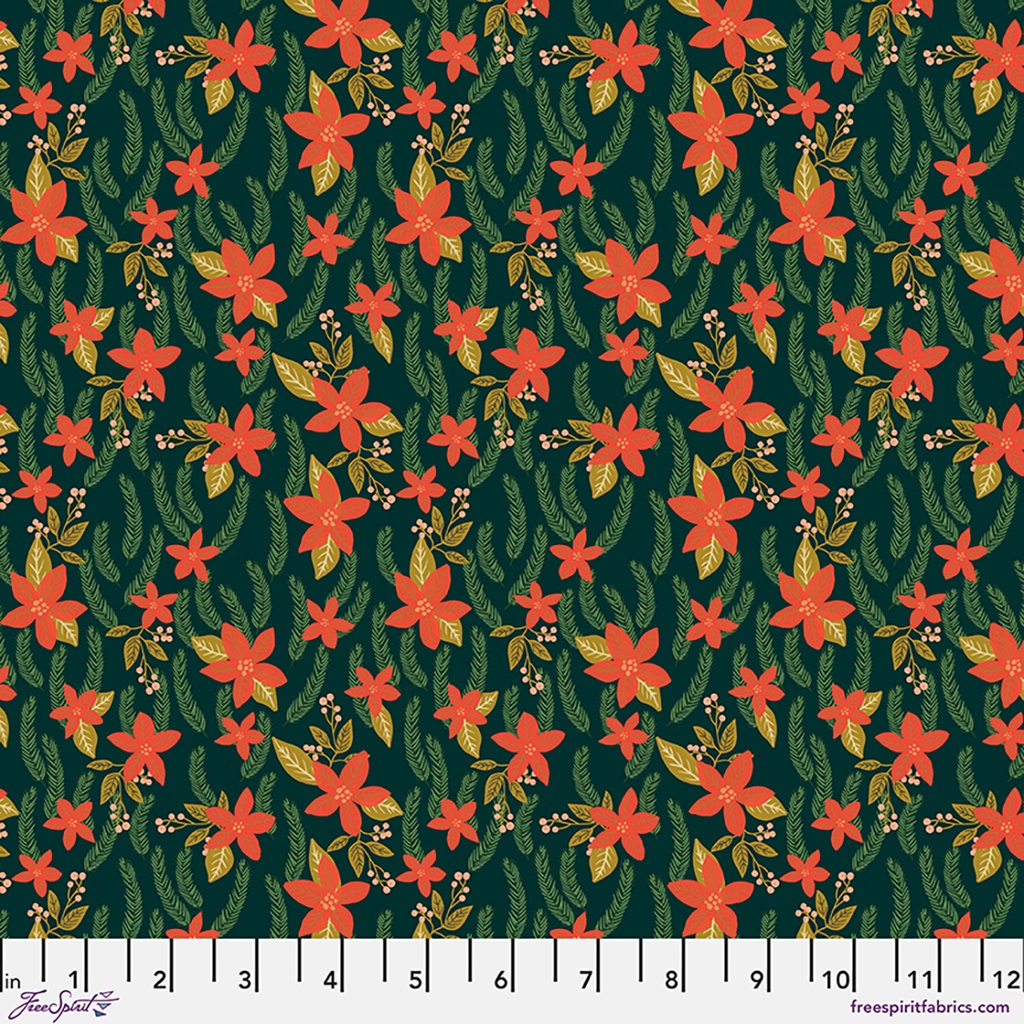 Christmas Pets by Mia Charro - Christmas Poinsettias in Spruce