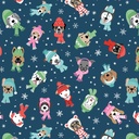 Winter Waggers by Devon Design Co - Dogs in Hats and Scarves in Dark Blue