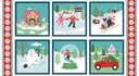 Winter Waggers by Devon Design Co. - Dogs Doing Winter Activities Panel 24"