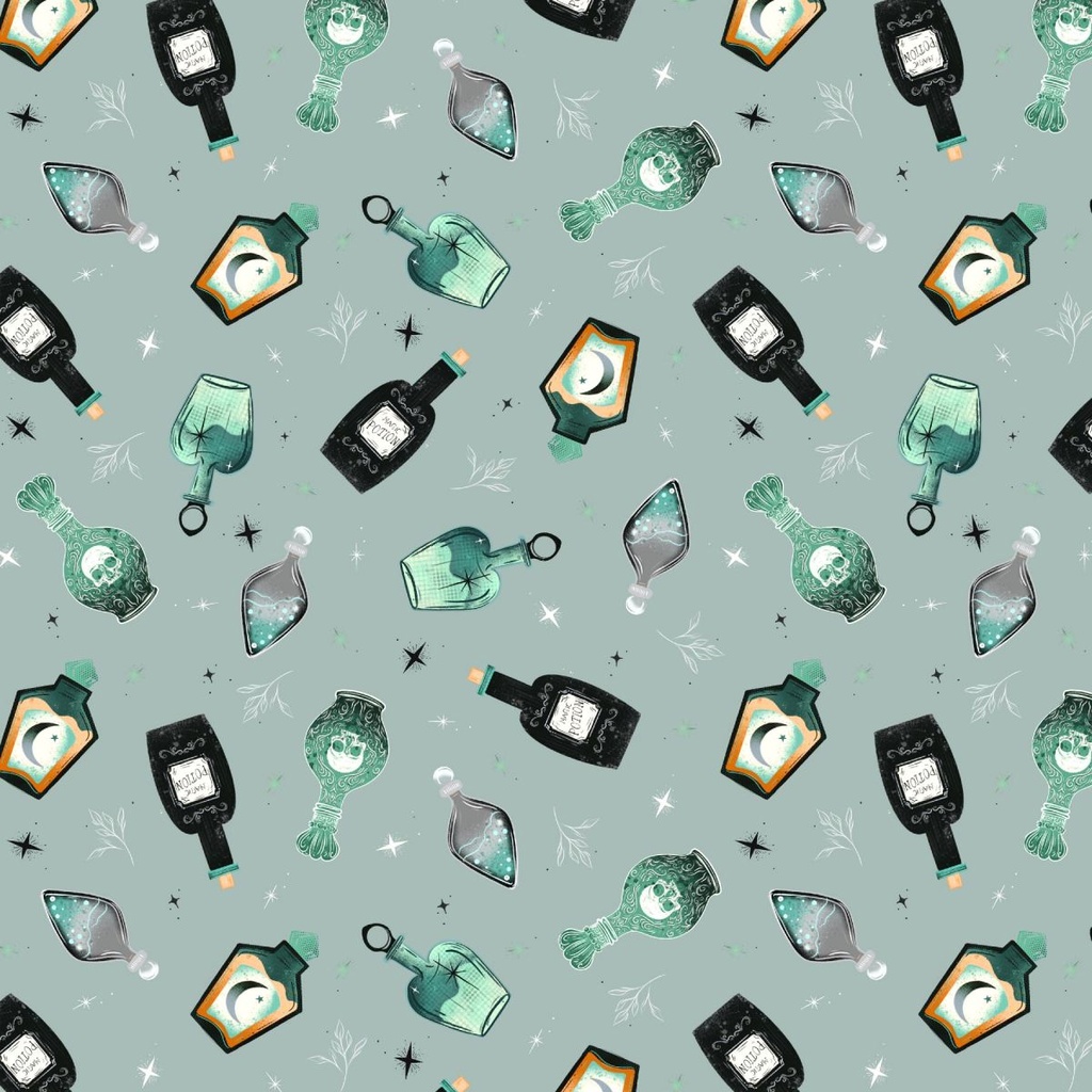 Witchy Wicked by Rose Halsey - Potion Bottles in Dusty Blue