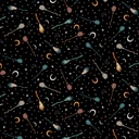 Witchy Wicked by Rose Halsey - Broomsticks, Stars and Moons in Black