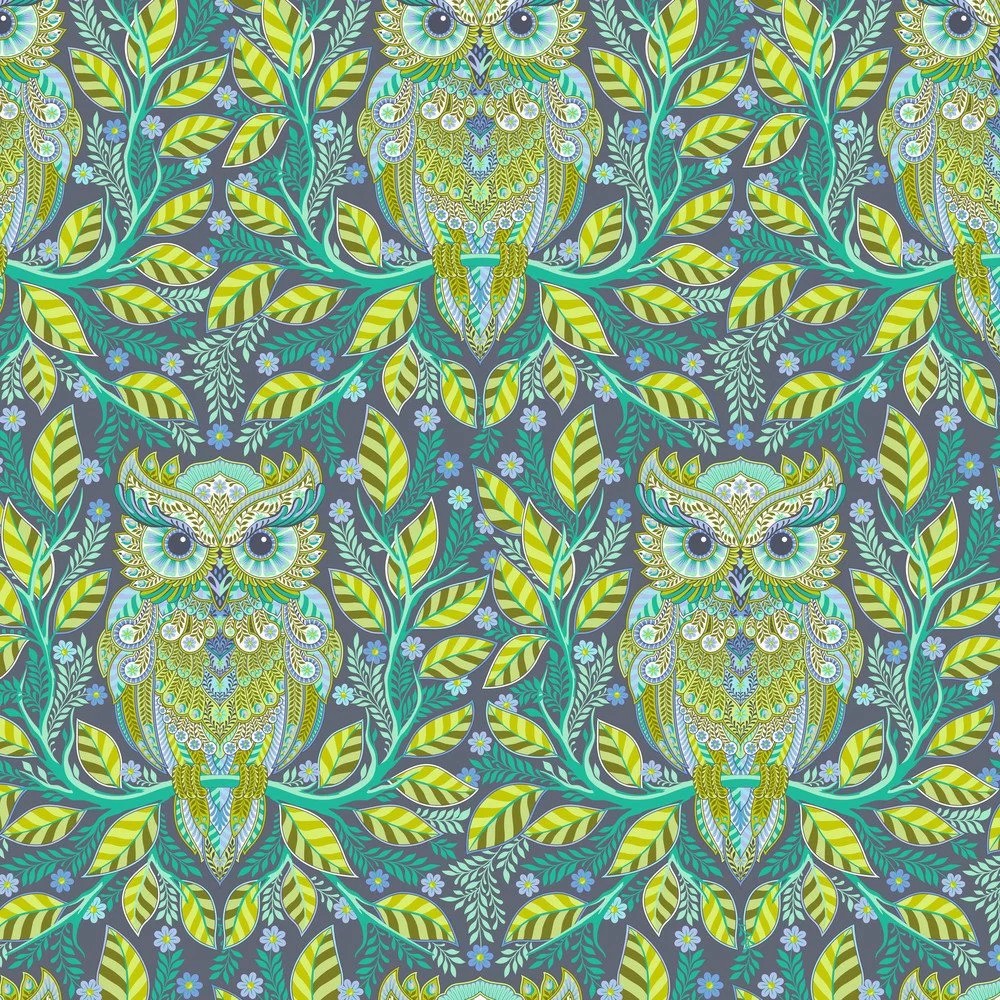 Full Moon Forest II by Tula Pink - Hootie Patootie in Starlight