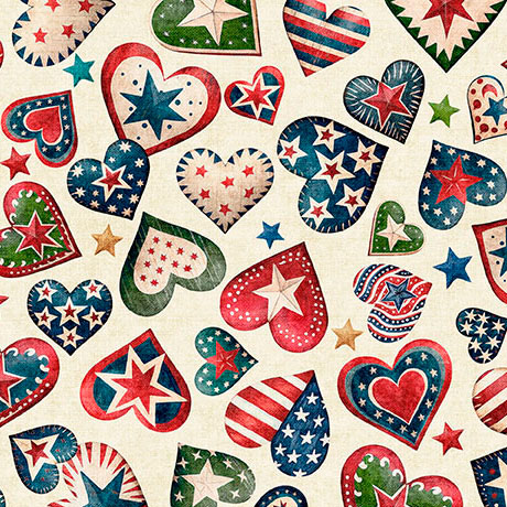 All American Snowman by Morris Creative Group - All American Hearts in Cream