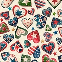 All American Snowman by Morris Creative Group - All American Hearts in Cream