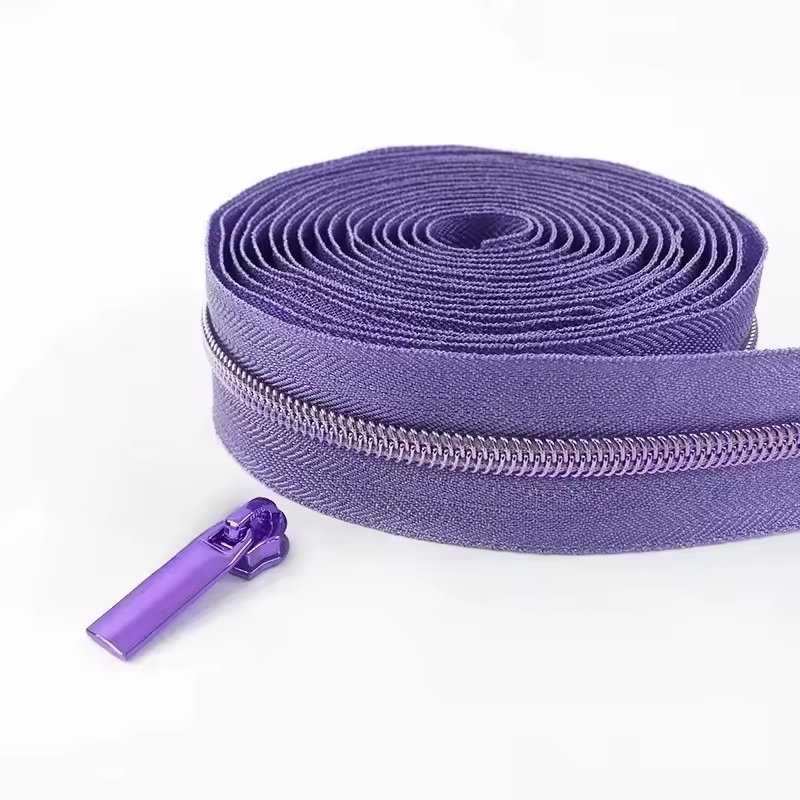 Zipper by the Yard Shimmer Tape - 2 Yards, 2 Pulls