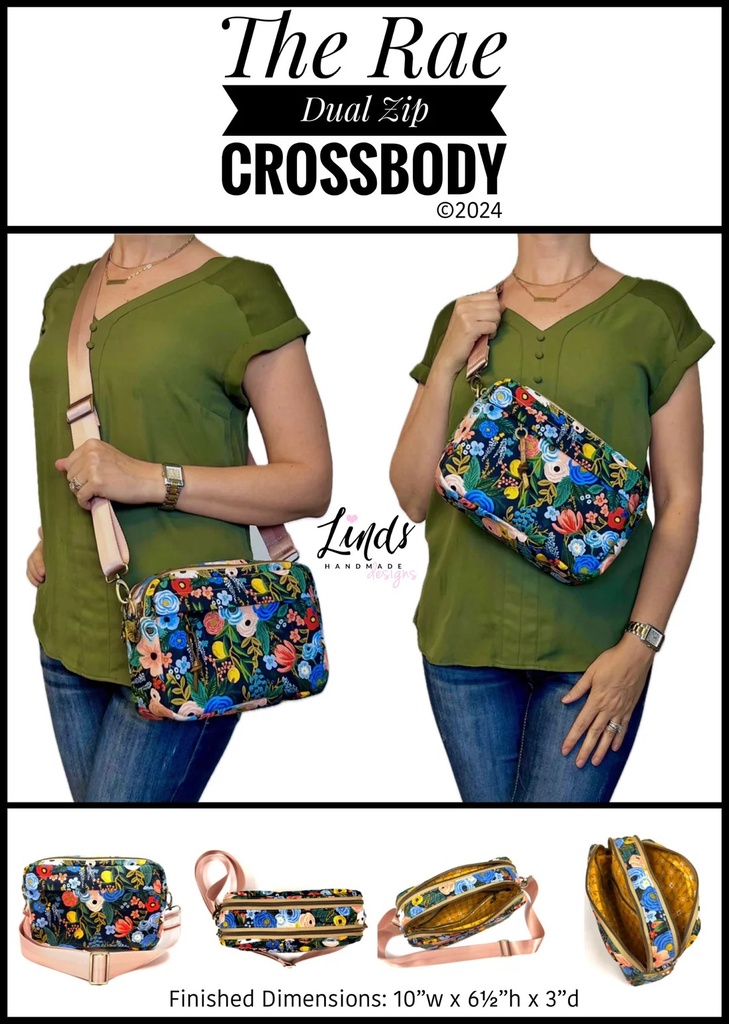 Rae Dual Zip Crossbody by Linds Handmade