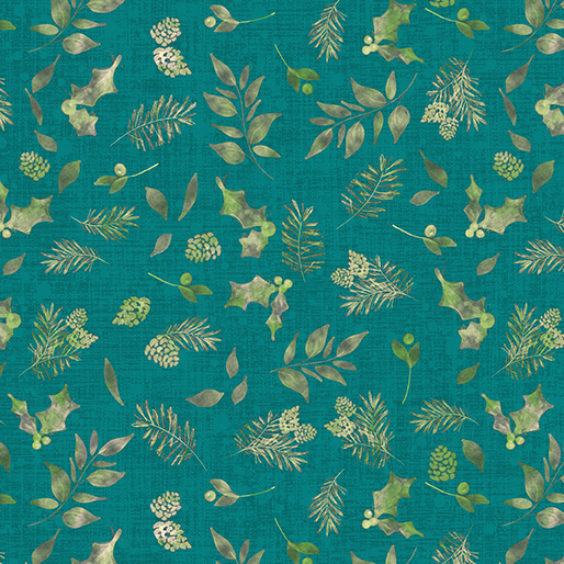 Winter Haven by Rachel Rossi Designs - Forest Floor in Teal
