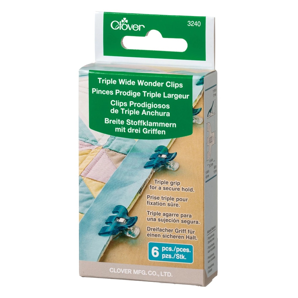Triple Wide Wonder Clips by Clover - 6pc