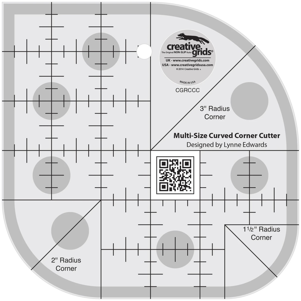 Creative Grids Quilt Ruler Curved Corner Cutter