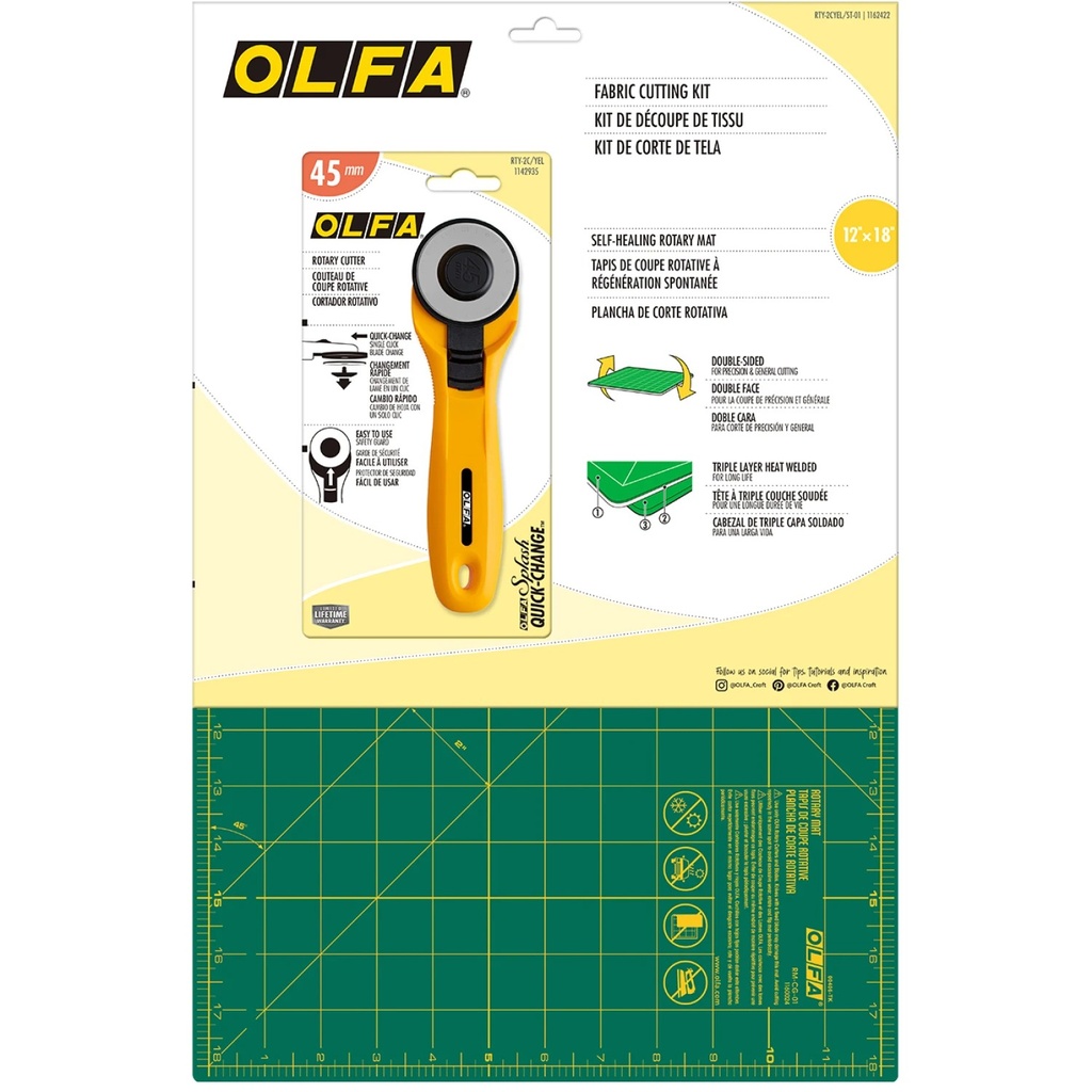 Olfa Fabric Cutting Kit in Yellow