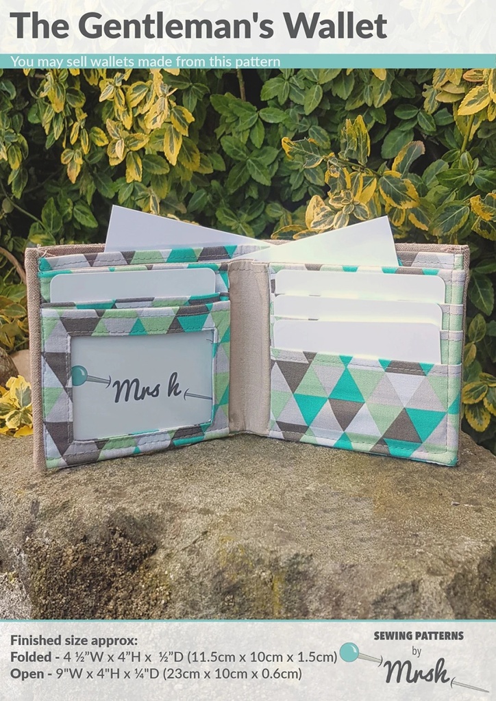 The Gentleman's Wallet Pattern by Sewing Patterns by Mrs. H