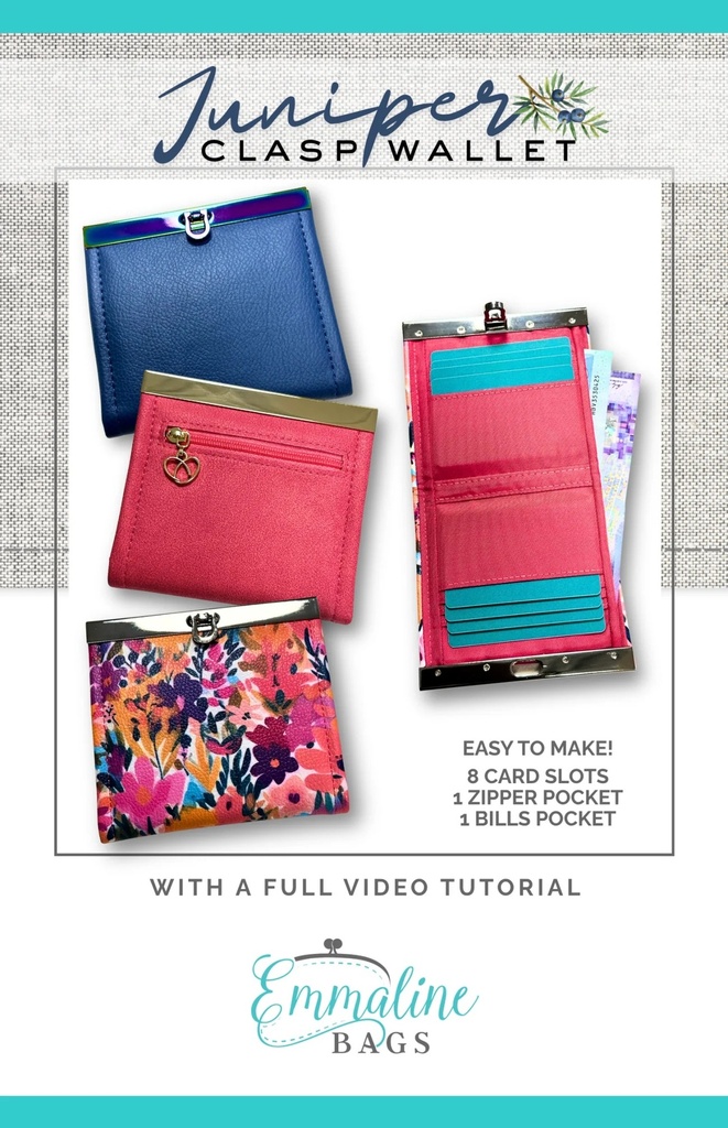 The Juniper Clasp Wallet by Emmaline Bags