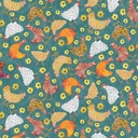 Highland Walk by Alison Woodside - Hens in Teal