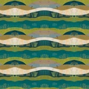 Highland Walk by Alison Woodside - Field Stripe in Teal