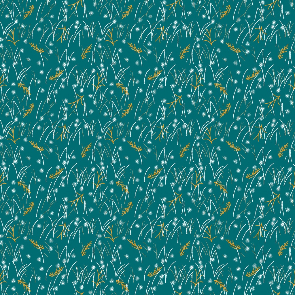 Highland Walk by Alison Woodside - Field Grass in Teal