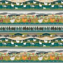 Highland Walk by Alison Woodside - Border Stripe in Teal