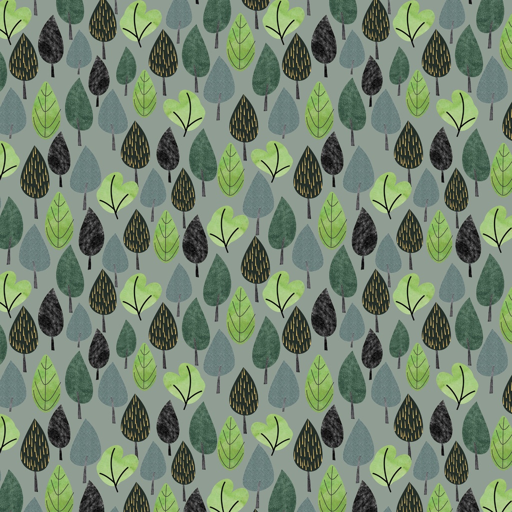 Highland Walk by Alison Woodside - Trees in Gray